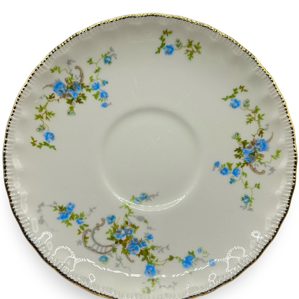Pope Gosser China 6" Saucer Vintage Fleurette Pattern Replacement Made in USA